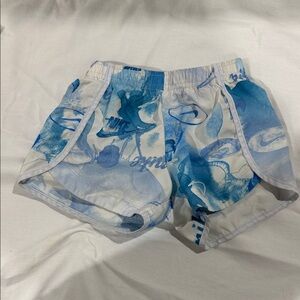 Nike Women's Blue and White Athletic Shorts